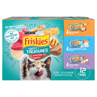 Friskies Tasty Treasures Prime Filets Variety Adult Wet Cat Food - 12 ct