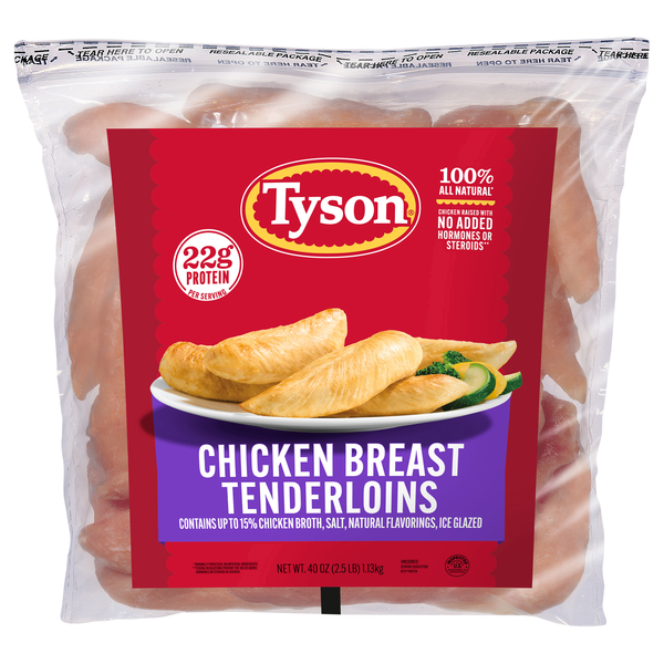 Tyson All Natural Ready To Cook Chicken Breast Tenderloins Frozen