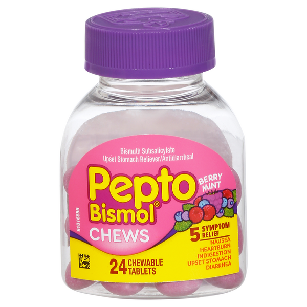 Save on Pepto Bismol Chews Symptom Relief Chewable Tablets Berry Mint
