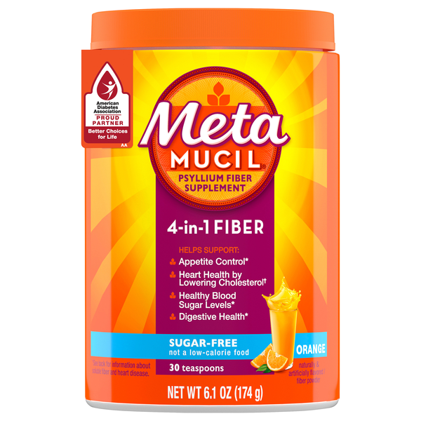 MetaMucil Sugar Free Orange 4-in-1 Psyllium Fiber Supplement