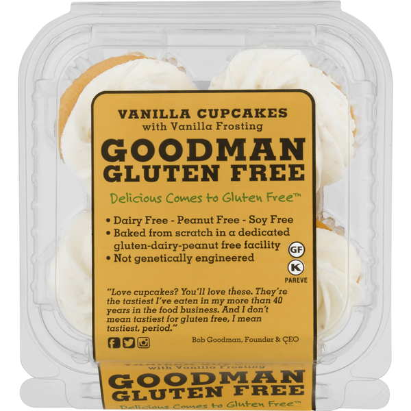 Goodman Gluten Free Vanilla Cupcakes with Vanilla Frosting - 4 ct