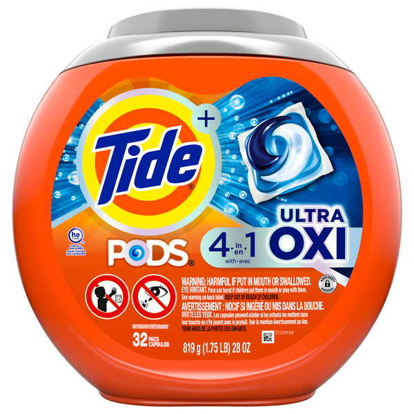 Tide PODS 4-in-1 Ultra Oxi Laundry Detergent Pacs - 32 ct
