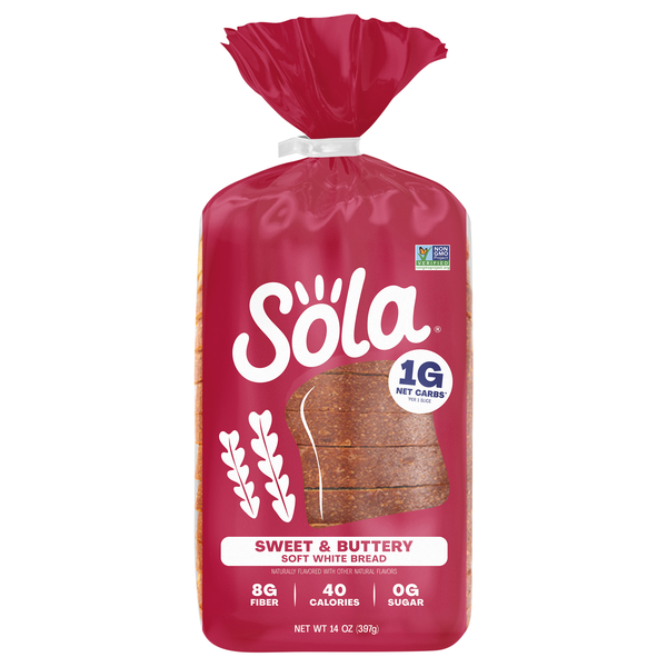 Sola Keto Friendly 40 Calories Sweet & Buttery Soft While Bread Sliced