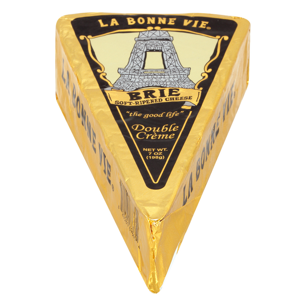 La Bonne Vie Soft Ripened Double Creme Brie Cheese Wedge
