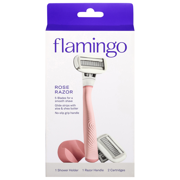 Flamingo Women's Razor 5 Blade Shaving Kit Rose