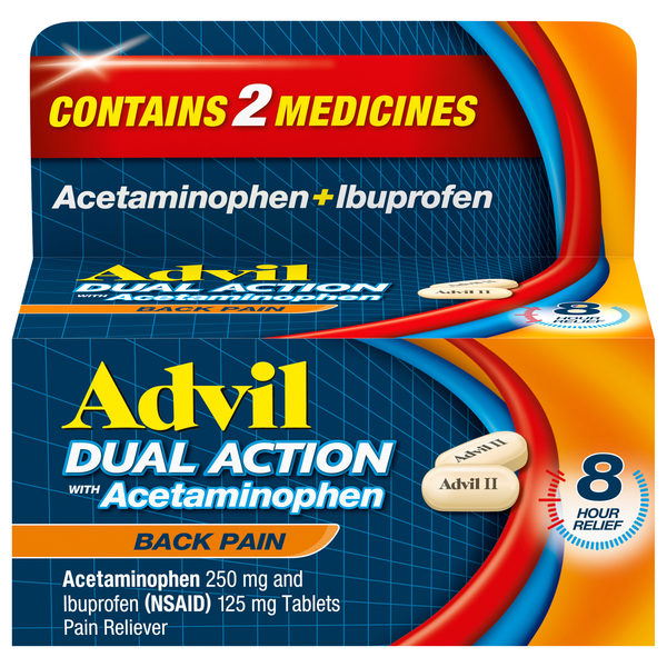 Advil Dual Action Back Pain with Acetaminophen Pain Caplets