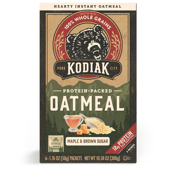 Kodiak Maple & Brown Sugar Protein-Packed Hearty Instant Oatmeal - 6 ct