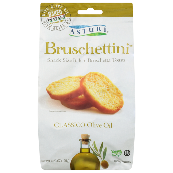 Asturi Bruschettini Classico Olive Oil Snack Size Bruschetta Toasts