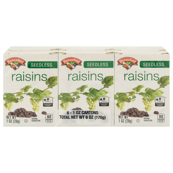 Hannaford Seedless Raisins Boxes - 6 ct