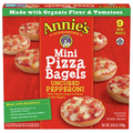 Annie's Homegrown Uncured Pepperoni Mini Pizza Bagels - 9 ct Frozen