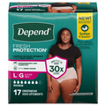Depend Women's Fresh Protection Incontinence Underwear Maximum Blush L