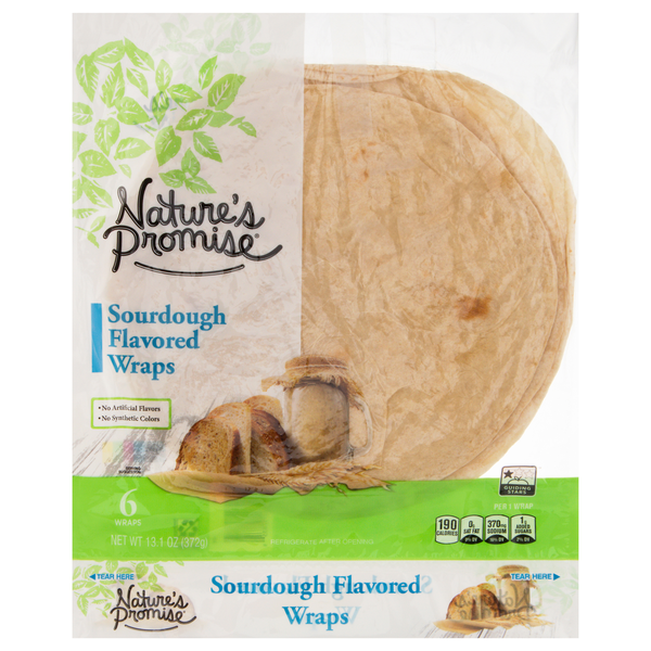Nature's Promise Sourdough Flavored Wraps - 6 ct