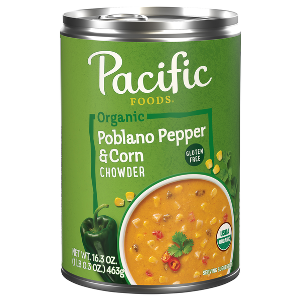 Pacific Foods Organic Gluten Free Poblano Pepper & Corn Chowder Soup