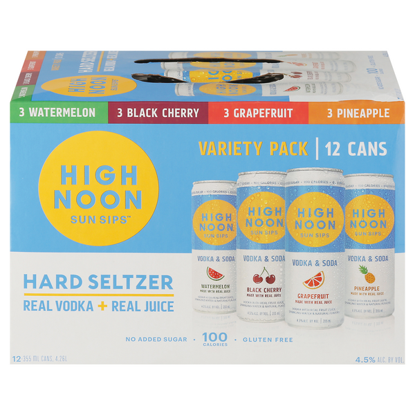 High Noon Sun Sips Hard Seltzer Variety Pack - 12 pk