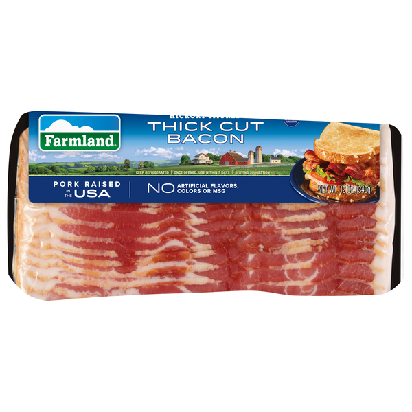 Farmland Naturally Hickory Smoked Thick Cut Bacon Sliced