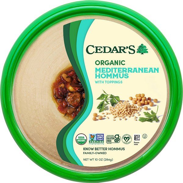 Cedar's Organic Gluten Free Mediterranean Hommus with Toppings