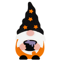 Smart Living Halloween Gnome Wood Decor Cauldron