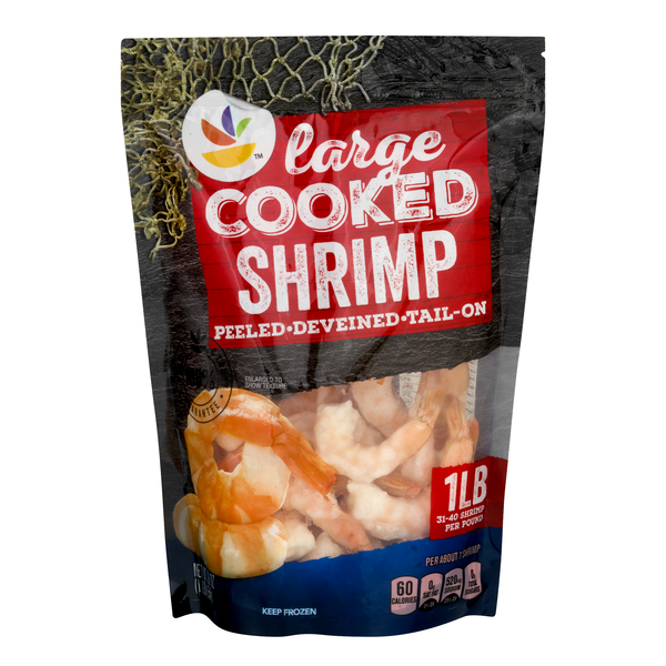 Stop & Shop Cooked Tail-On Peeled Large Shrimp 31-40 ct per lb Frozen