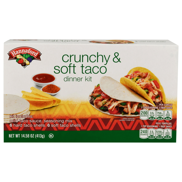 Hannaford Crunchy Hard & Soft Taco Dinner Kit