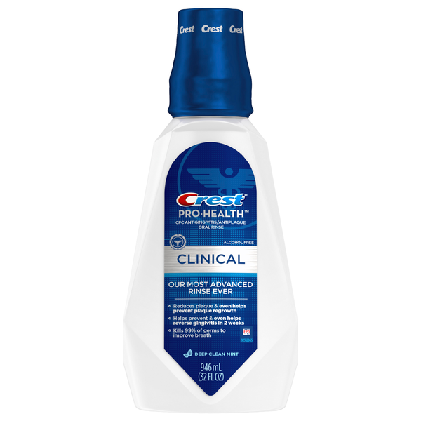 Crest Pro Health Alcohol Free Clinical Deep Clean Mint Oral Rinse