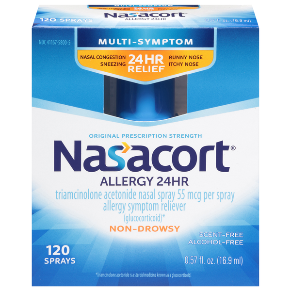 Nasacort Allergy 24HR Multi-Symptom Nasal Spray 120 Sprays Scent Free