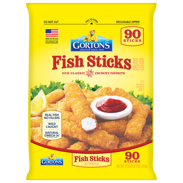 Gorton's Classic Breaded Fish Sticks - 90 ct Frozen