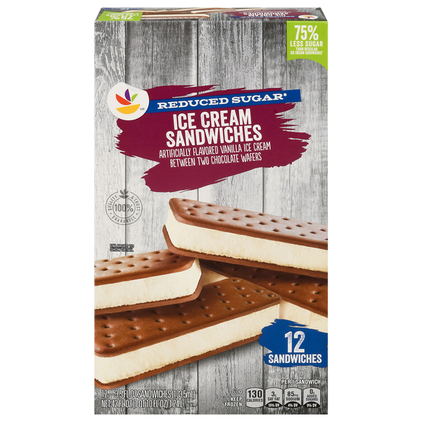 Save on Our Brand Ice Cream Sandwiches No Sugar Added 12 ct Order