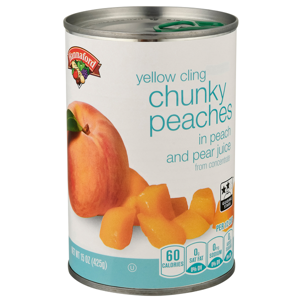 Hannaford Chunky Yellow Cling Peaches in 100% Juice