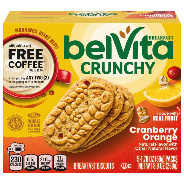 belVita Crunchy Cranberry Orange Breakfast Biscuits - 5 ct
