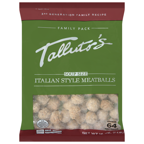 Talluto's Soup Size Italian Style All Beef Meatballs - apx 64 ct Frozen