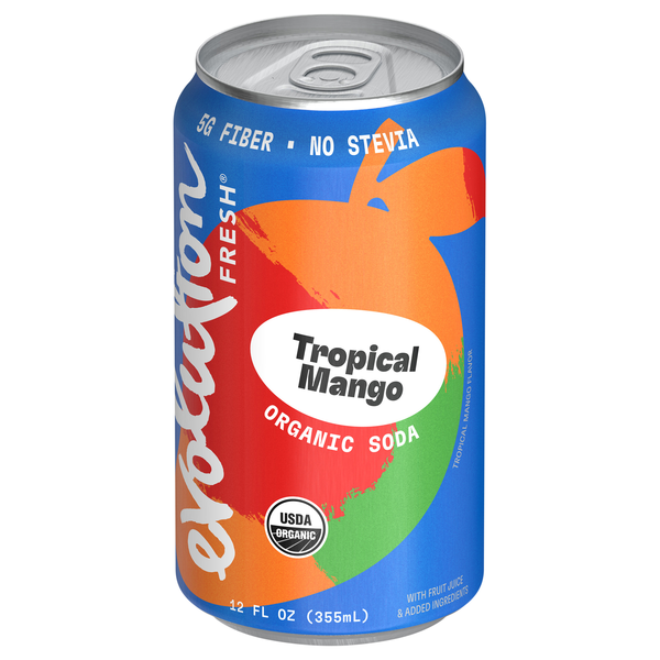 Evolution Fresh Tropical Mango Real Fruit Soda Refrigerated