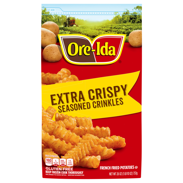 Ore-Ida Extra Crispy Seasoned Crinkles French Fried Potatoes Frozen