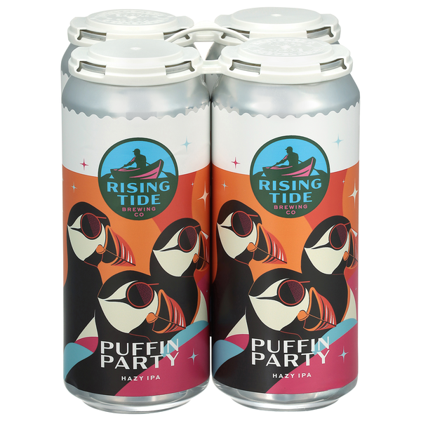 Rising Tide Brewing Co Puffin Party Hazy IPA Beer - 4 pk