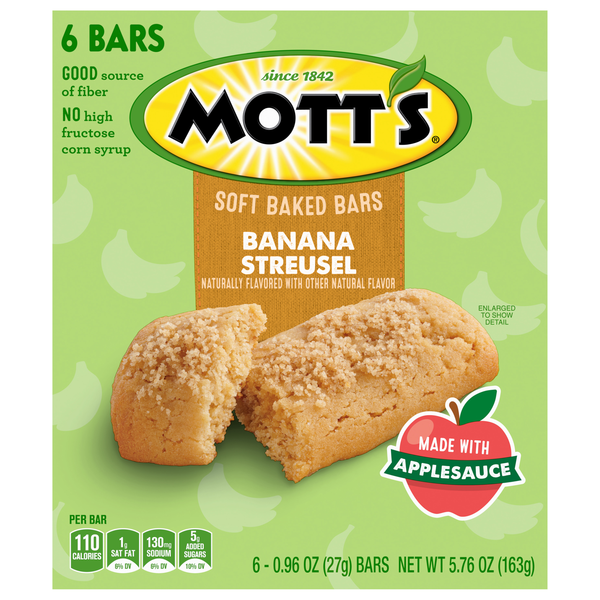 Mott's Banana Streusel Soft Baked Bars - 6 ct