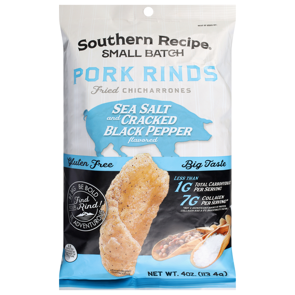 Southern Recipe Pork Rinds Small Batch Sea Salt & Cracked Black Pepper