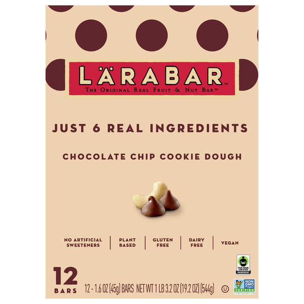 LARABAR Gluten Free Chocolate Chip Cookie Dough Fruit & Nut Bars- 12 ct