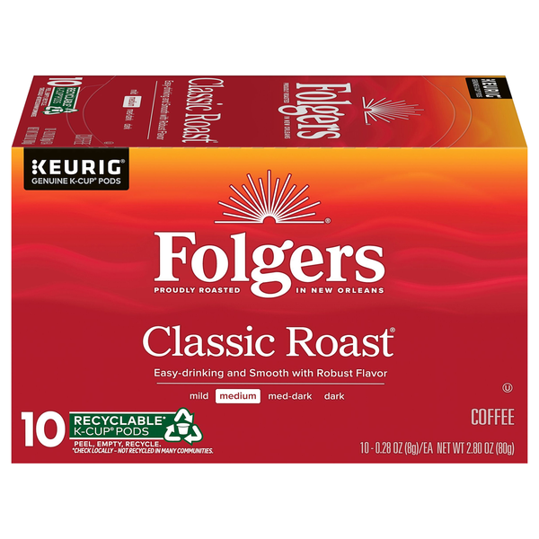 Folgers Classic Roast Medium Coffee K-Cup Pods