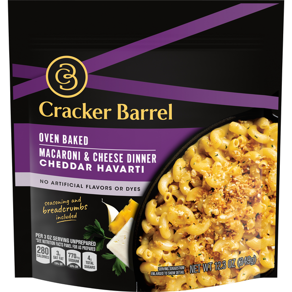 Save on Cracker Barrel Macaroni & Cheese Dinner Cheddar Havarti Oven