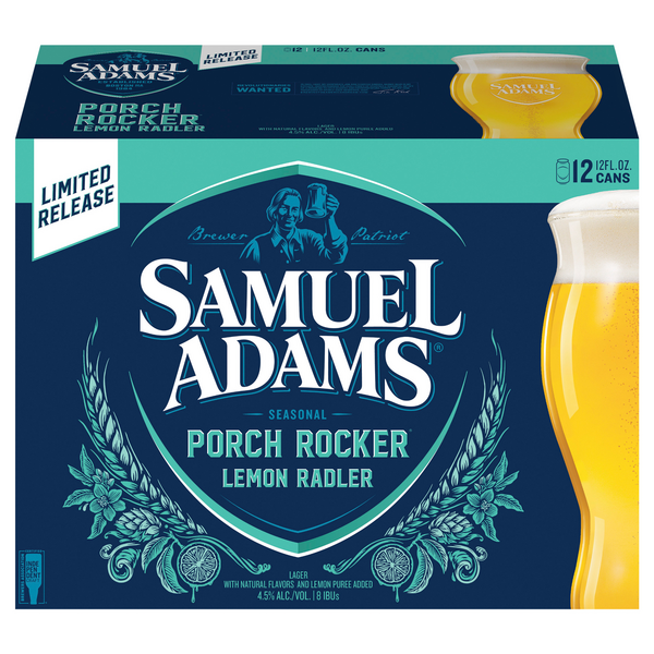Samuel Adams Porch Rocker Lemon Radler Beer - 12 pk