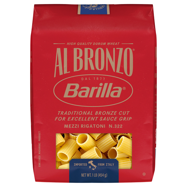 Barilla Al Bronzo Mezzi Rigatoni Pasta