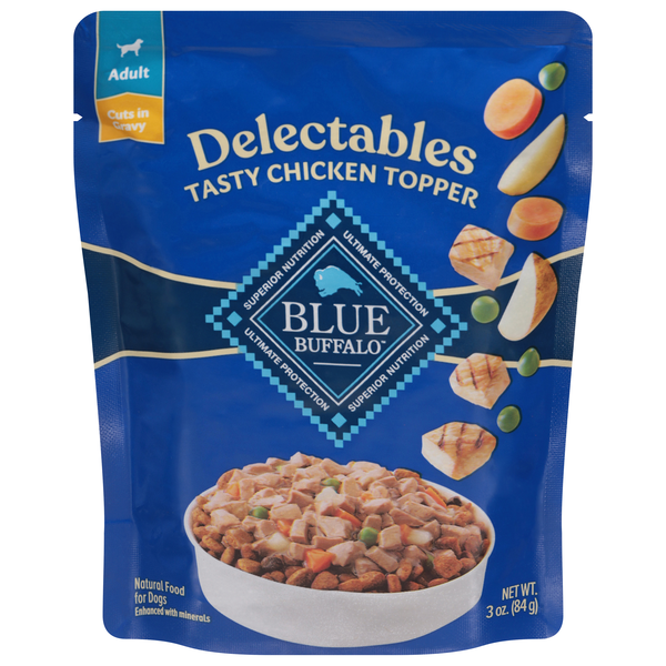 Blue Buffalo Delectables Natural Grain Free Chicken Dinner Dog Food Topper