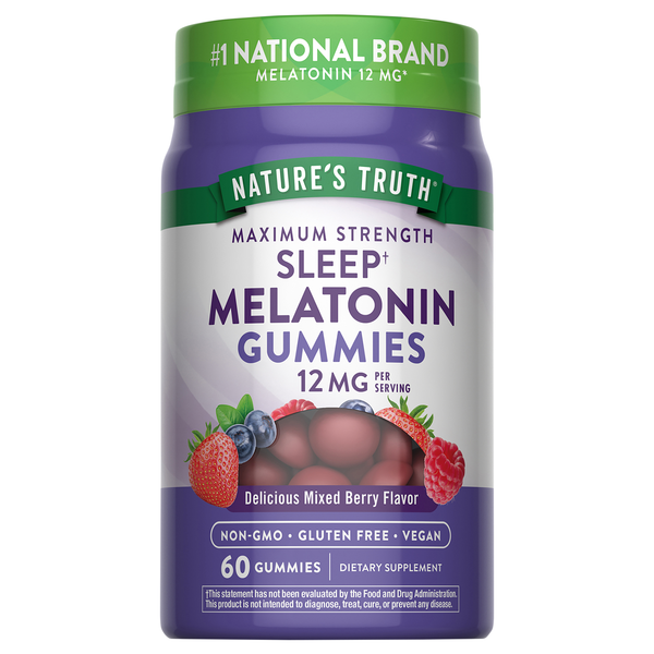 Nature's Truth Mixed Berry Flavor Melatonin 12 mg Gummies