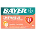 Bayer Low Dose Aspirin Regimen Pain Relief 81 mg Orange Chewable Tablets