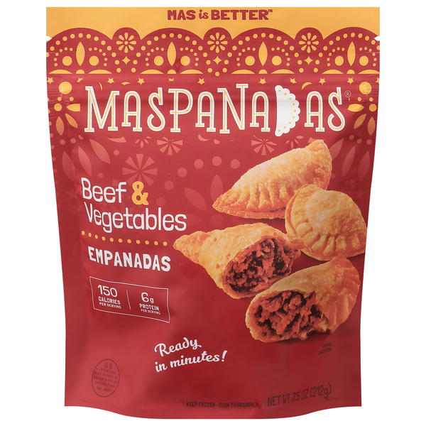 Mas Panadas Beef & Vegetables Empanadas Frozen