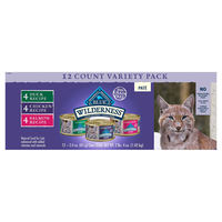 BLUE Wilderness Natural Grain Free Variety Adult Wet Cat Food 3 oz/12 ct