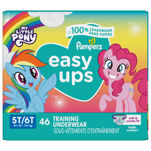 Pampers Easy Ups Girls 5T-6T My Little Pony Training Underwear 41+ lb
