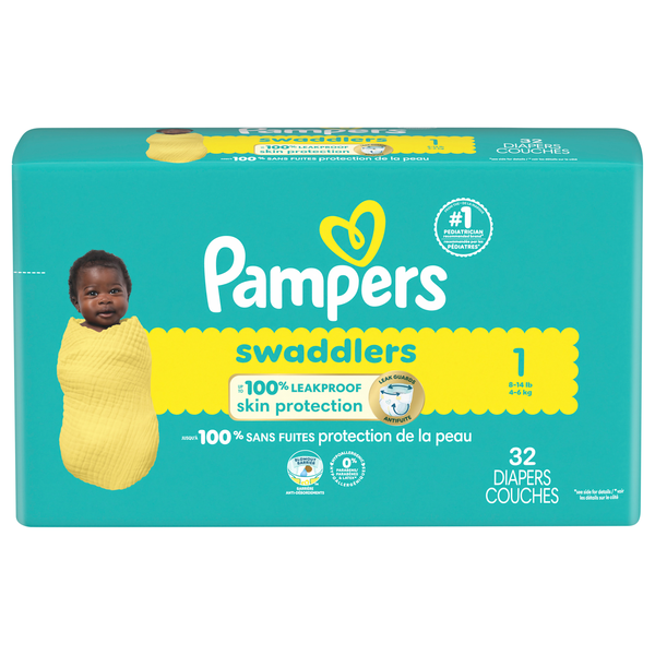 Pampers Swaddlers Size 1 Baby Diapers 8-14 lb