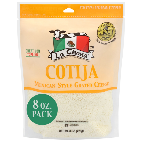 La Chona Mexican Style Grated Cotija Cheese