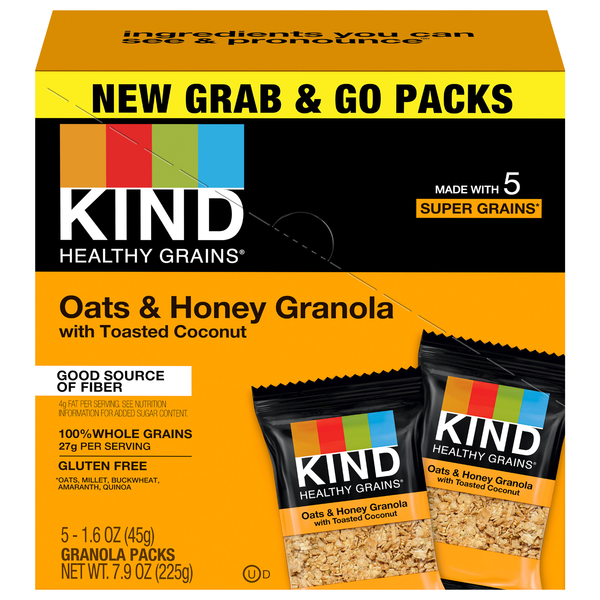 Save on KIND Healthy Grains Granola Oats & Honey 5 ct Order Online
