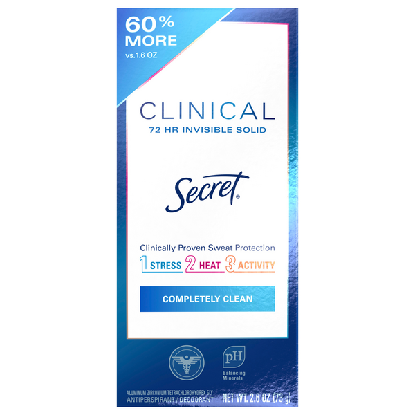 Secret Clinical Completely Clean Antiperspirant Deodorant Invisible Solid